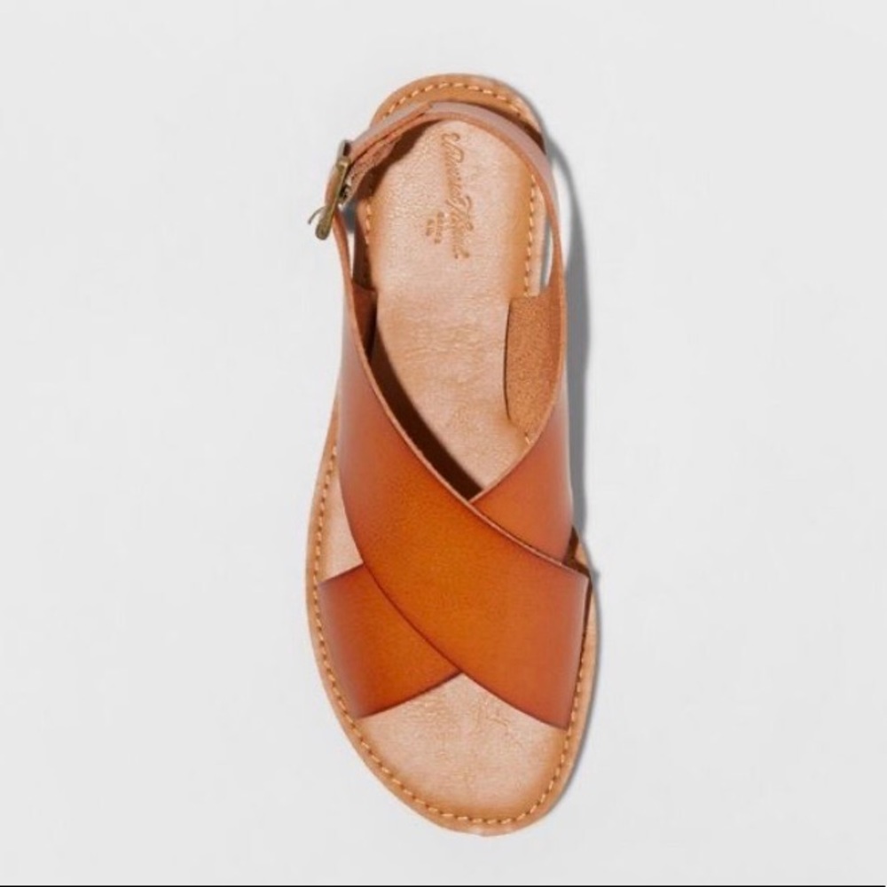 Universal Thread Cognac Crossband Sandals, NWT - Picture 3 of 3